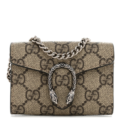 Gucci GG Supreme Monogram Dionysus Coin Purse Taupe 1 of 7