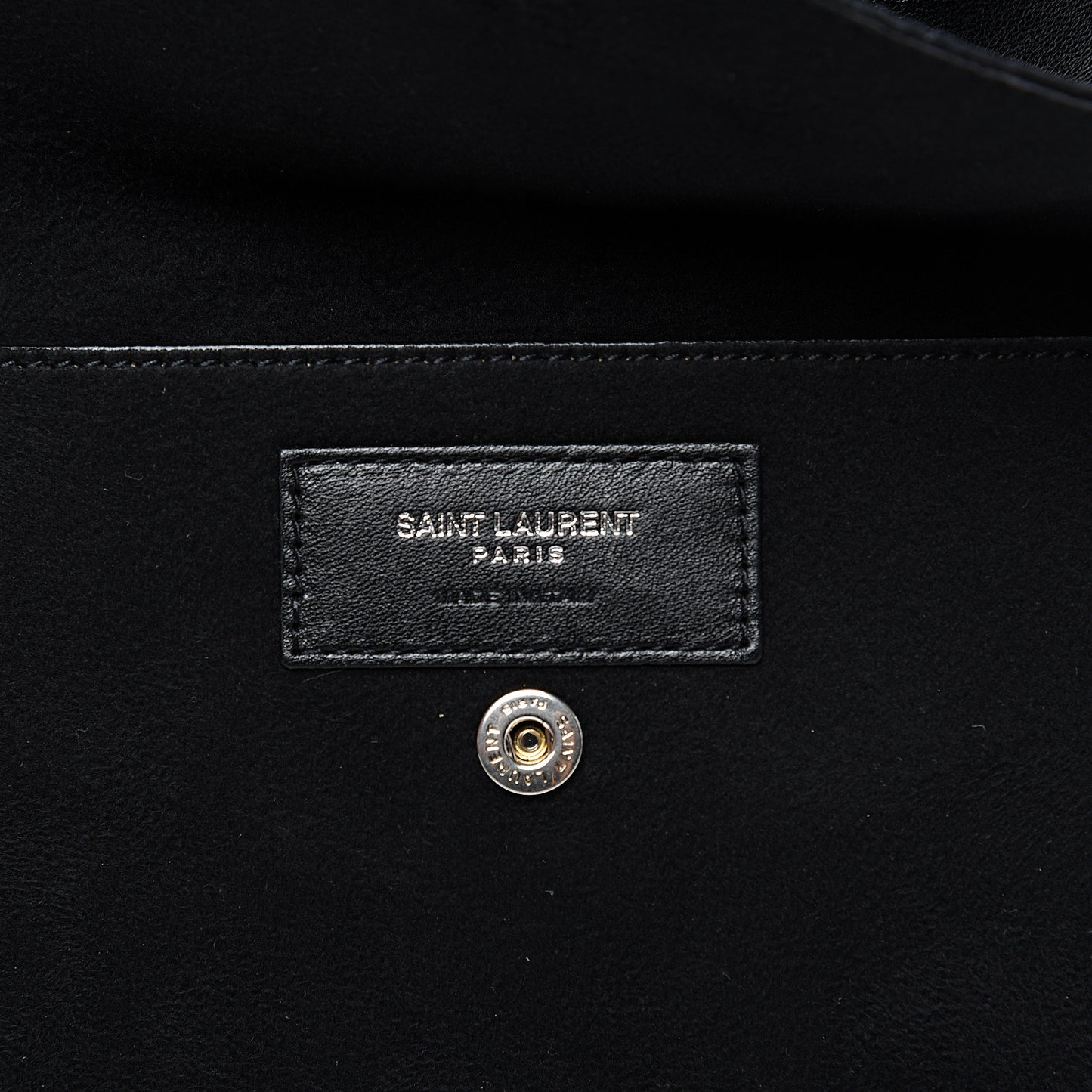 Lambskin Star Printed Teddy Drawstring Bag Black