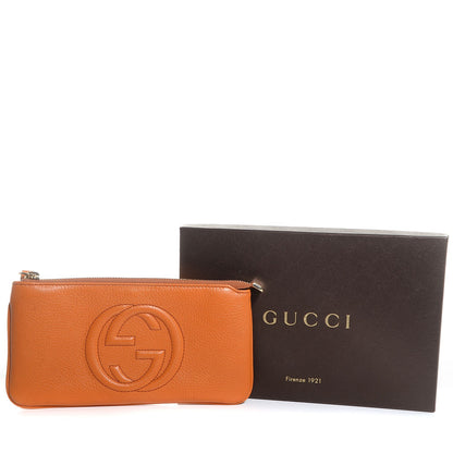 Gucci Pebbled Calfskin Soho Wrist Wallet Curcuma 5 of 8