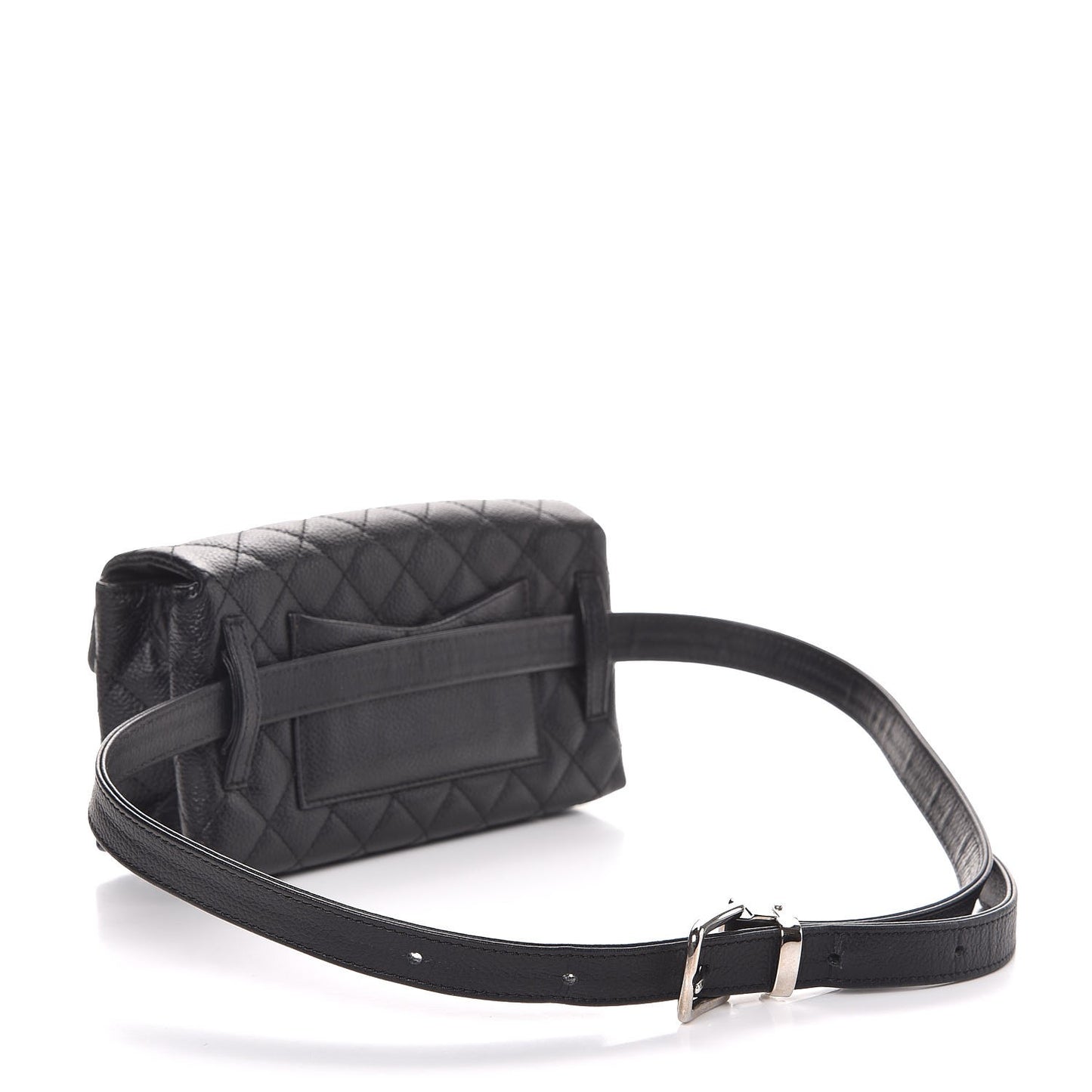 Grained Calfskin Quilted 2.55 Reissue Flap Belt Bag Clutch Black