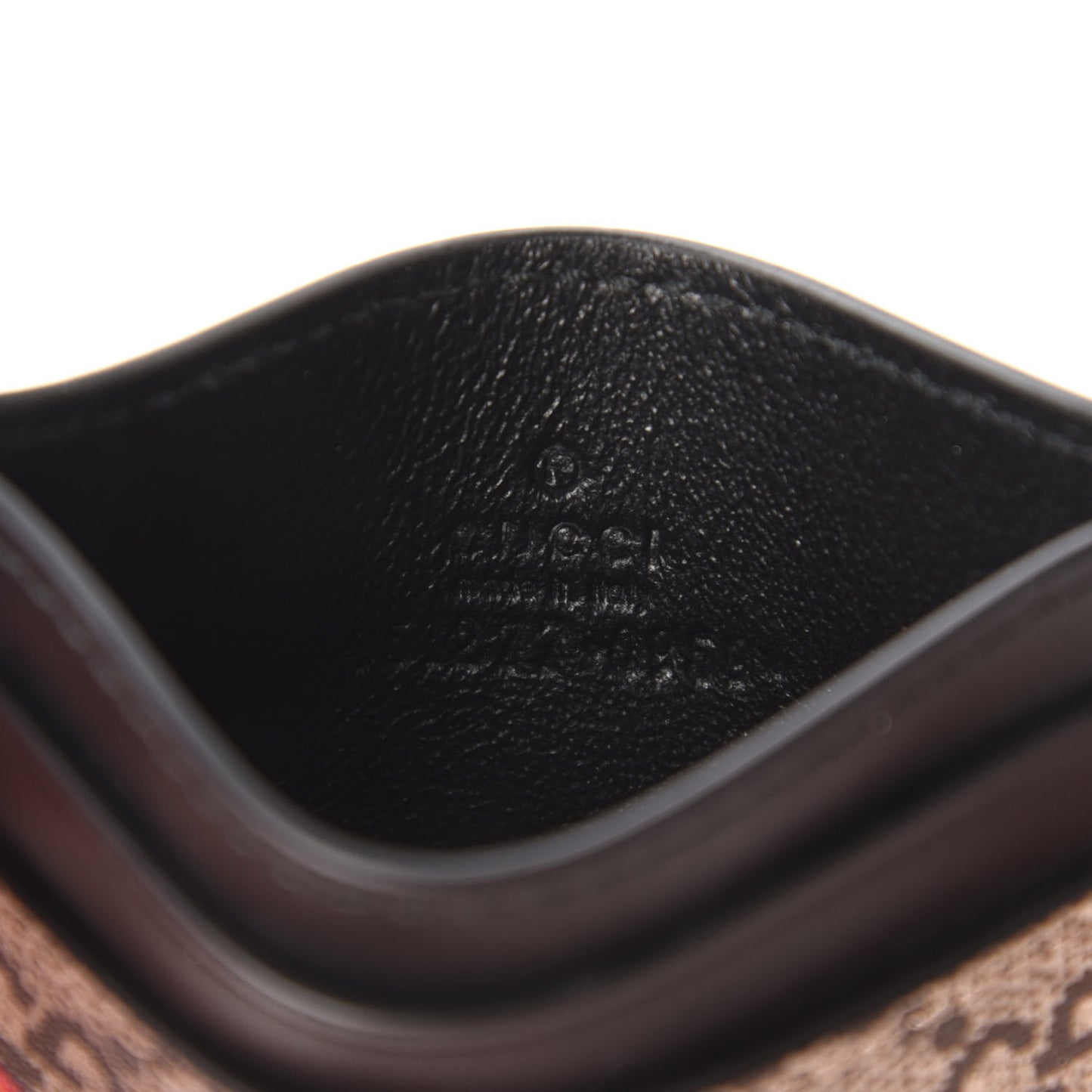 GG Supreme Monogram Kingsnake Card Holder Beige Black