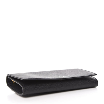 Balenciaga Signature Grained Calfskin Logo Ville Wallet on Chain Black 4 of 11