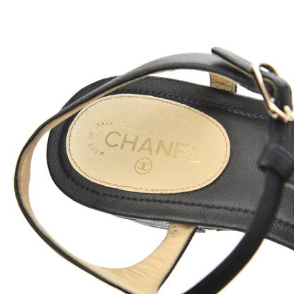 Chanel Lambskin CC Chain Thong Sandals 36 Black 6 of 19