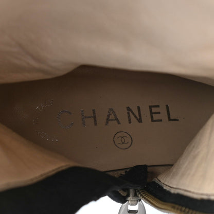 Chanel Suede CC Cap Toe Boots 35.5 Black 7 of 13
