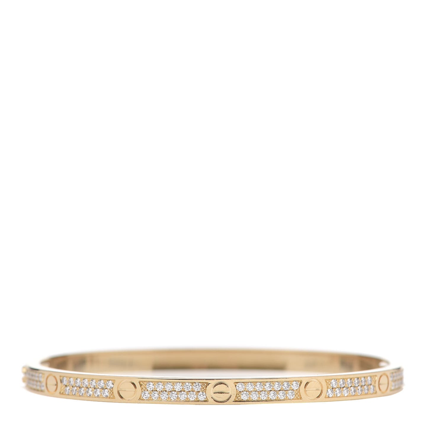 18K Yellow Gold Diamond Small LOVE Paved Bracelet 15