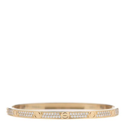 Cartier 18K Yellow Gold Diamond Small LOVE Paved Bracelet 15 3 of 7