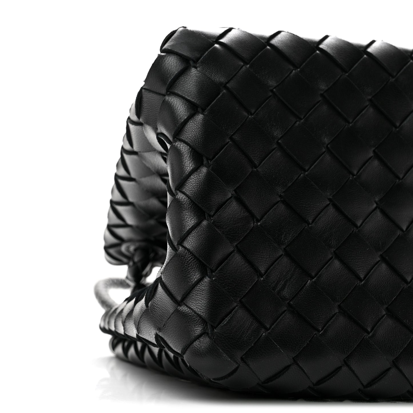Nappa Intrecciato Small Parachute Shoulder Bag Black