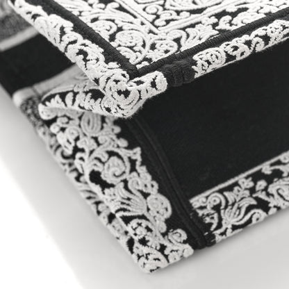 Christian Dior Canvas Embroidered Medium Ornamental Cornely Effect Book Tote Black White 7 of 8