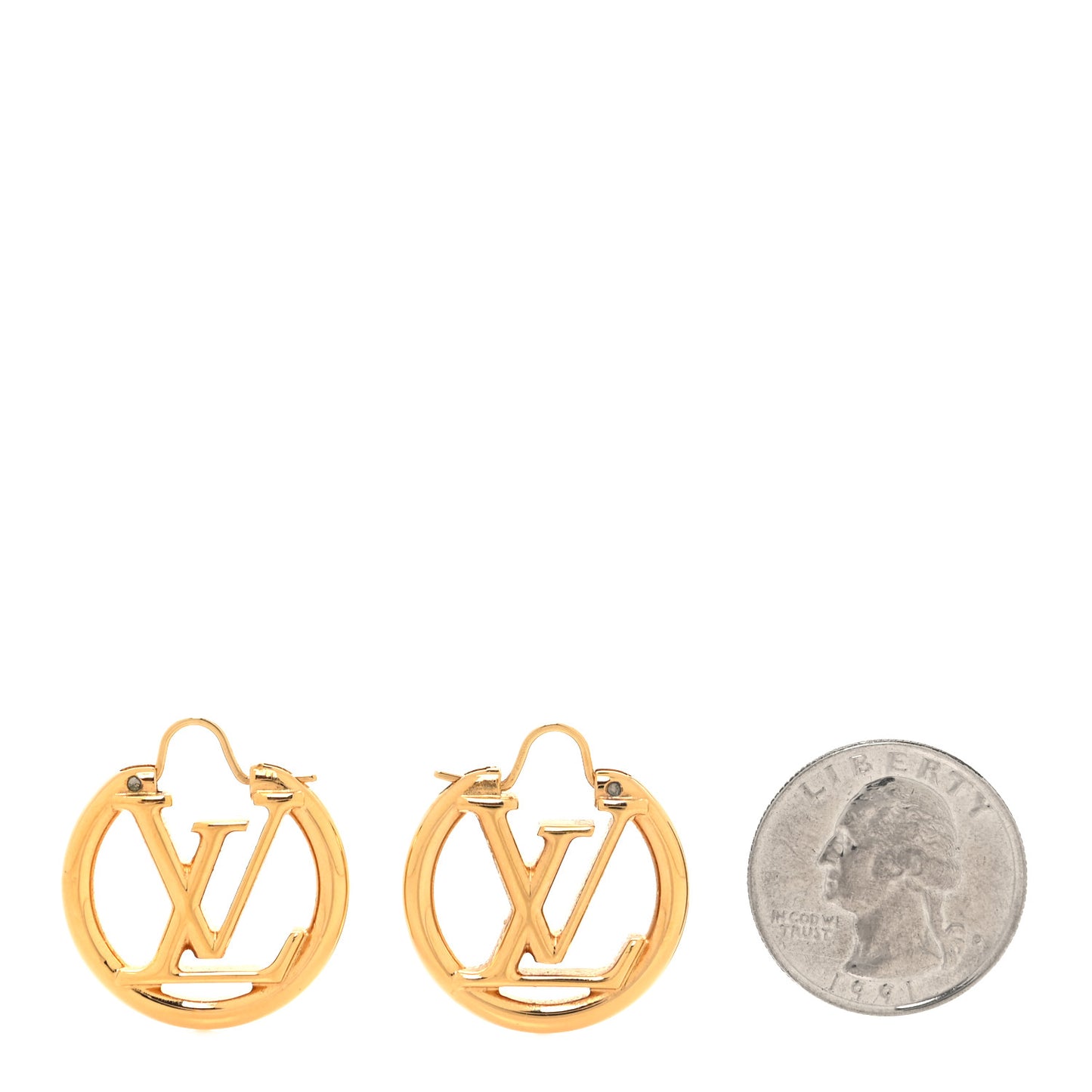 Metal Small Louise Hoop Earrings Gold