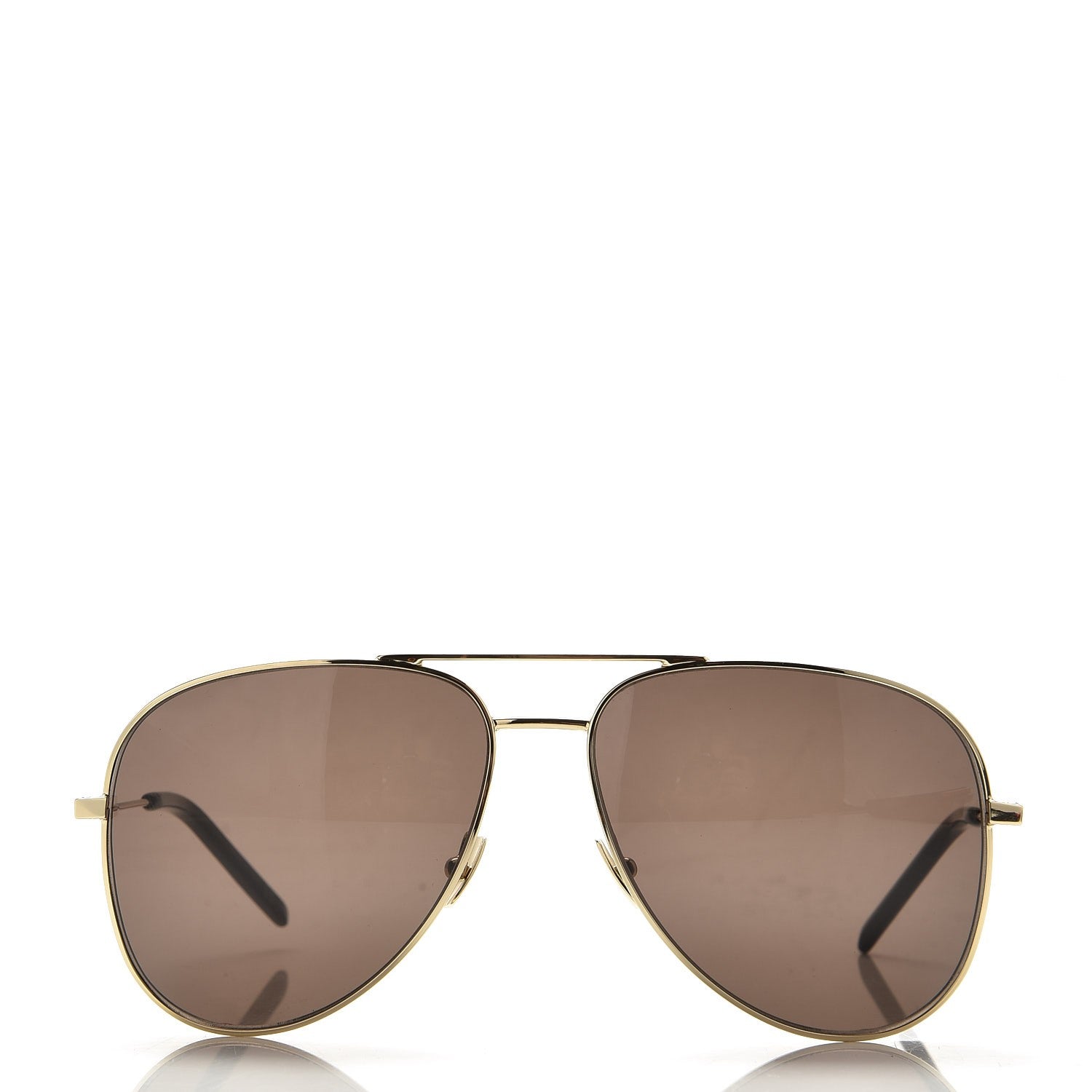 Saint Laurent Mink Fur Classic 11 Shields Sunglasses Gold 4 of 13