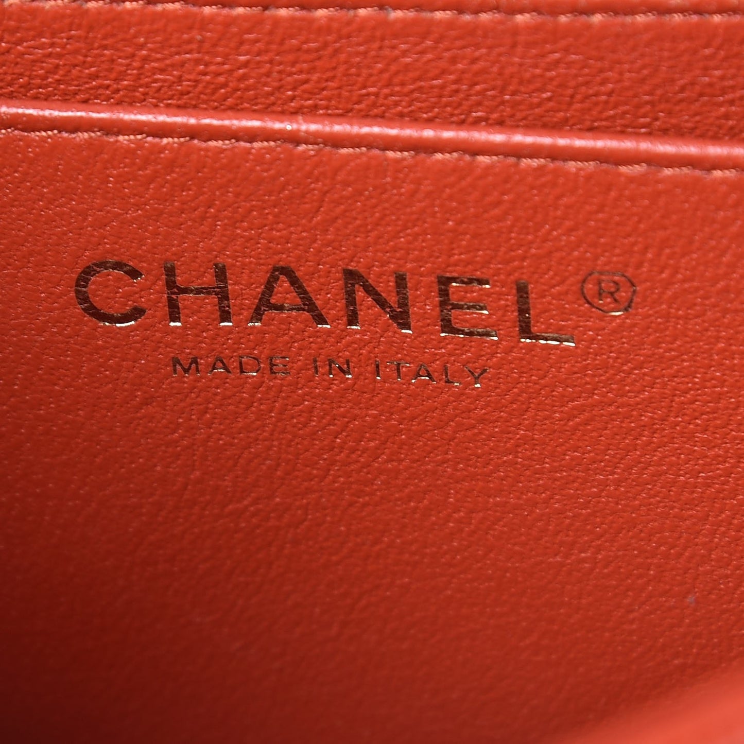 Pearly Caviar Quilted Mini Rectangular Flap Orange