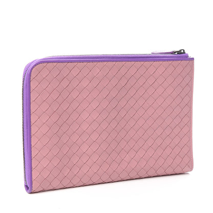 Bottega Veneta Nappa Intrecciato Flat Zip Pouch Deco Rose Corot 2 of 6