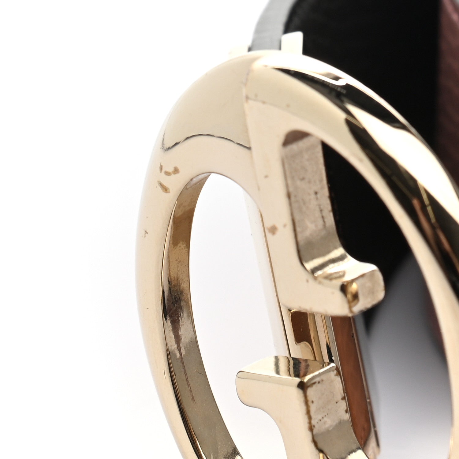 Gucci Calfskin 1973 Reversible Belt 80 32 Black Pink 8 of 8