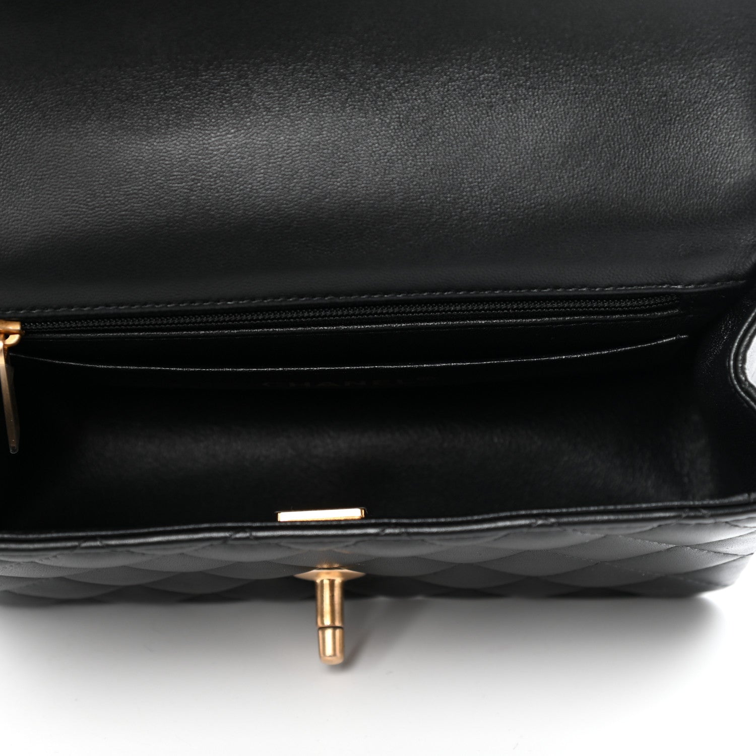 Chanel Lambskin Quilted Mini Top Handle Rectangular Flap Black 5 of 11