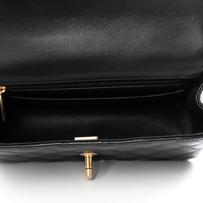 Chanel Lambskin Quilted Mini Top Handle Rectangular Flap Black 5 of 11