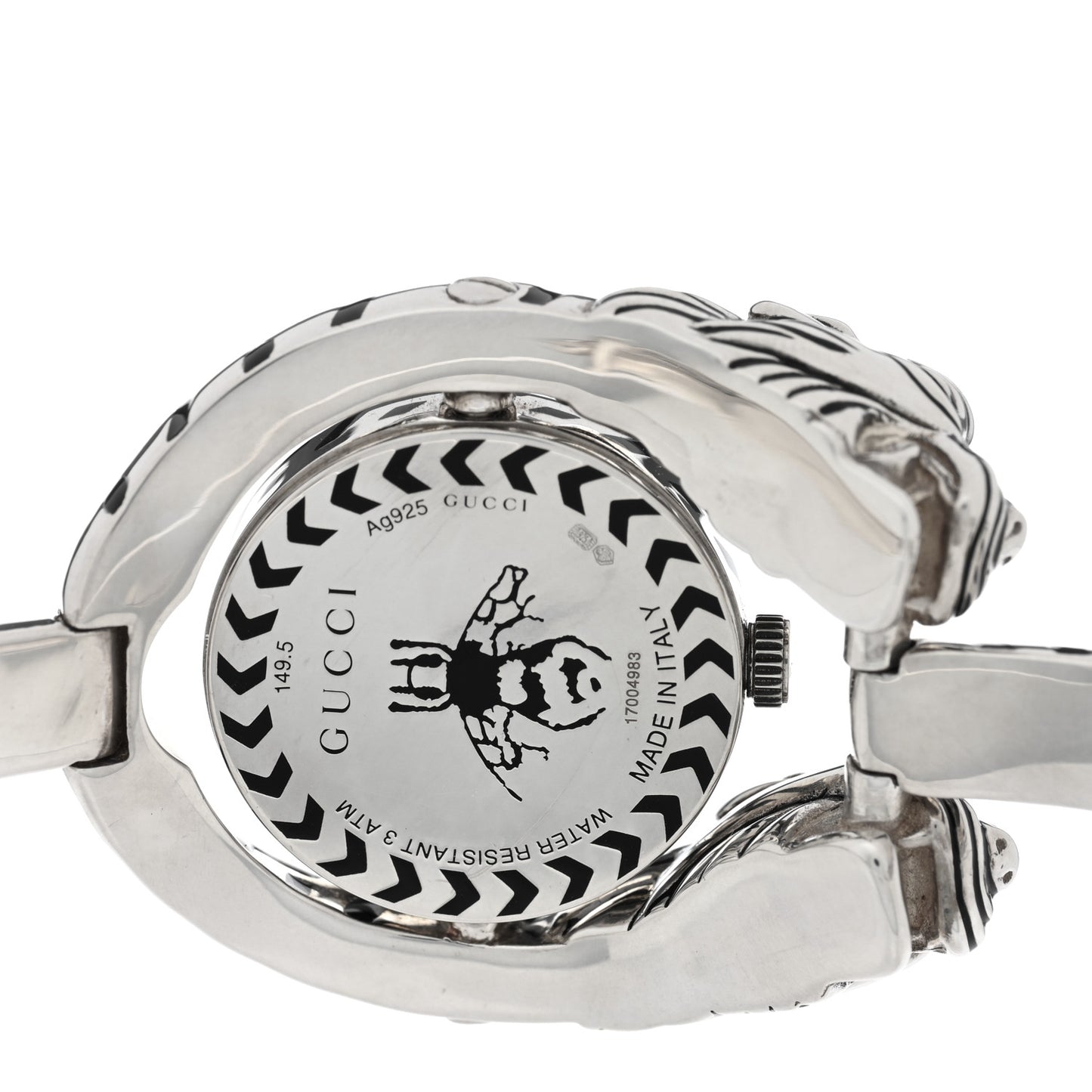 Sterling Silver Black Mother of Pearl 23mm Dionysus Quartz Watch