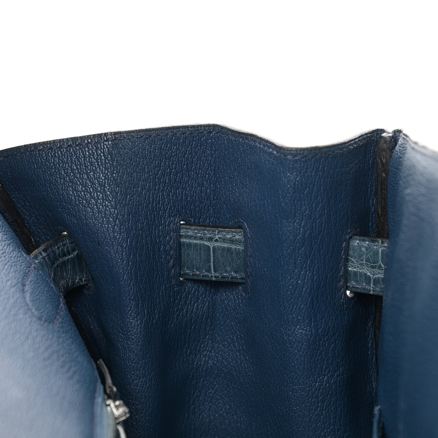 Hermes Shiny Porosus Crocodile Birkin 35 Bleu Roi 13 of 39