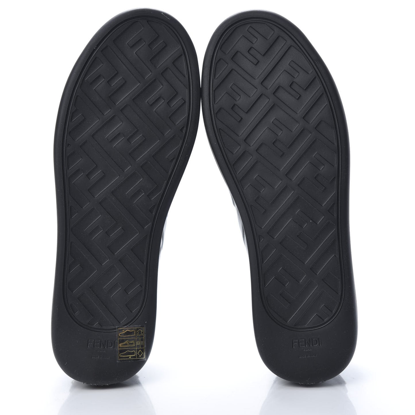 Lambksin FF Embossed Rise Low Top Sneakers 36.5 Black