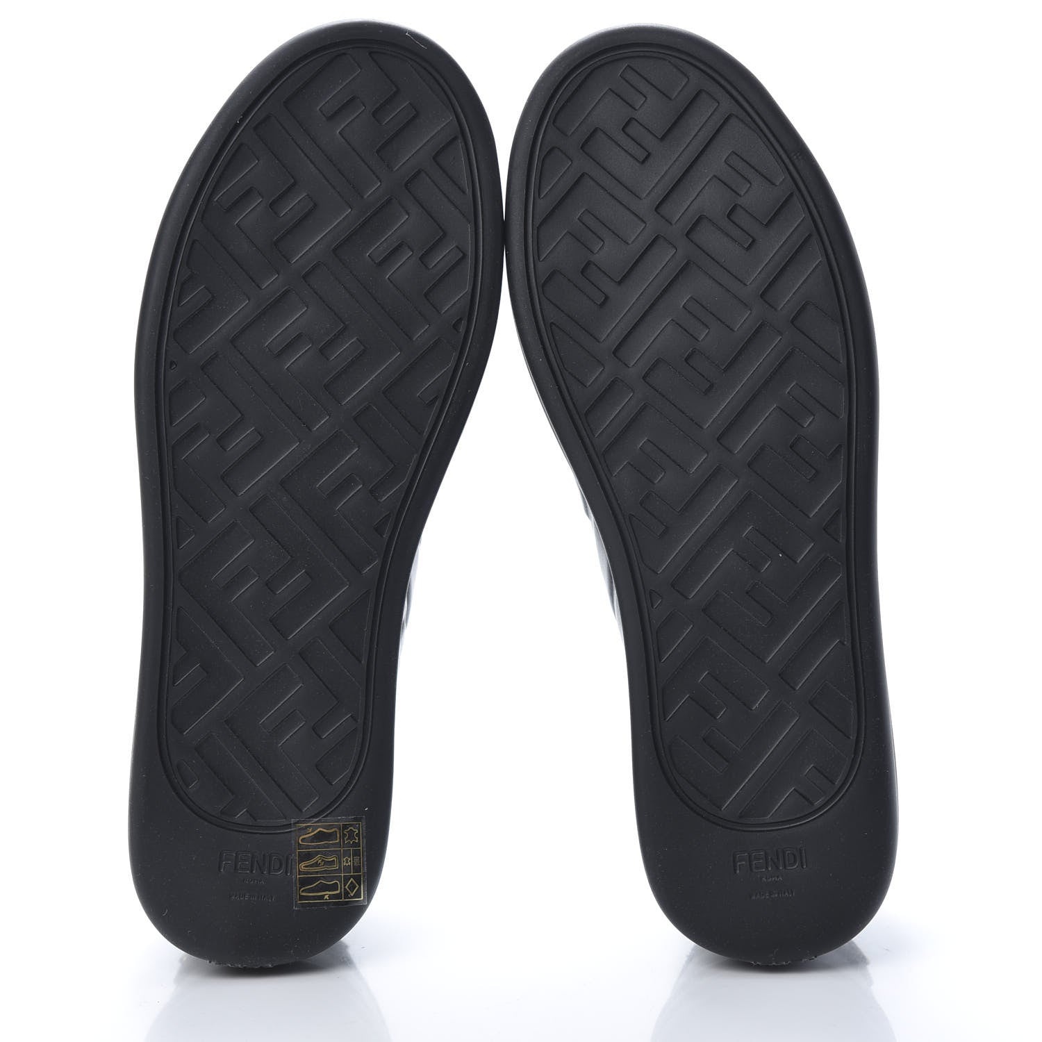 Fendi Lambksin FF Embossed Rise Low Top Sneakers 36.5 Black 5 of 8