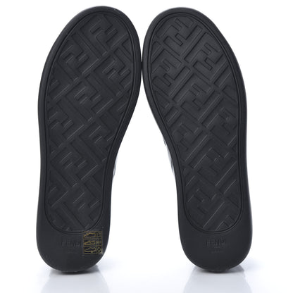 Fendi Lambksin FF Embossed Rise Low Top Sneakers 36.5 Black 5 of 8