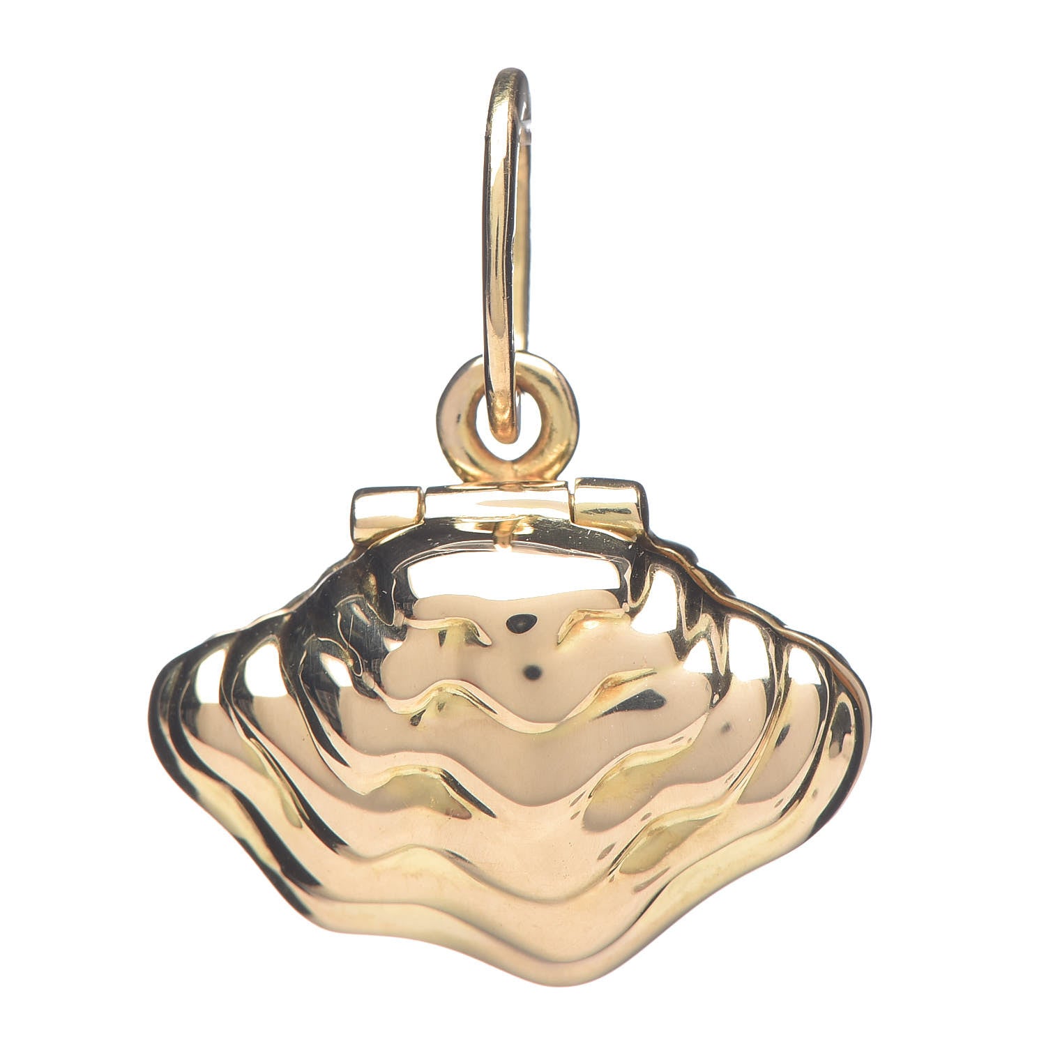 Tiffany 18K Yellow Gold Akoya Pearl Enamel Oyster Charm 1 of 3