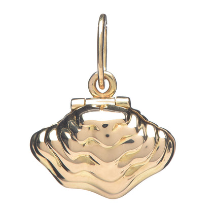 Tiffany 18K Yellow Gold Akoya Pearl Enamel Oyster Charm 1 of 3