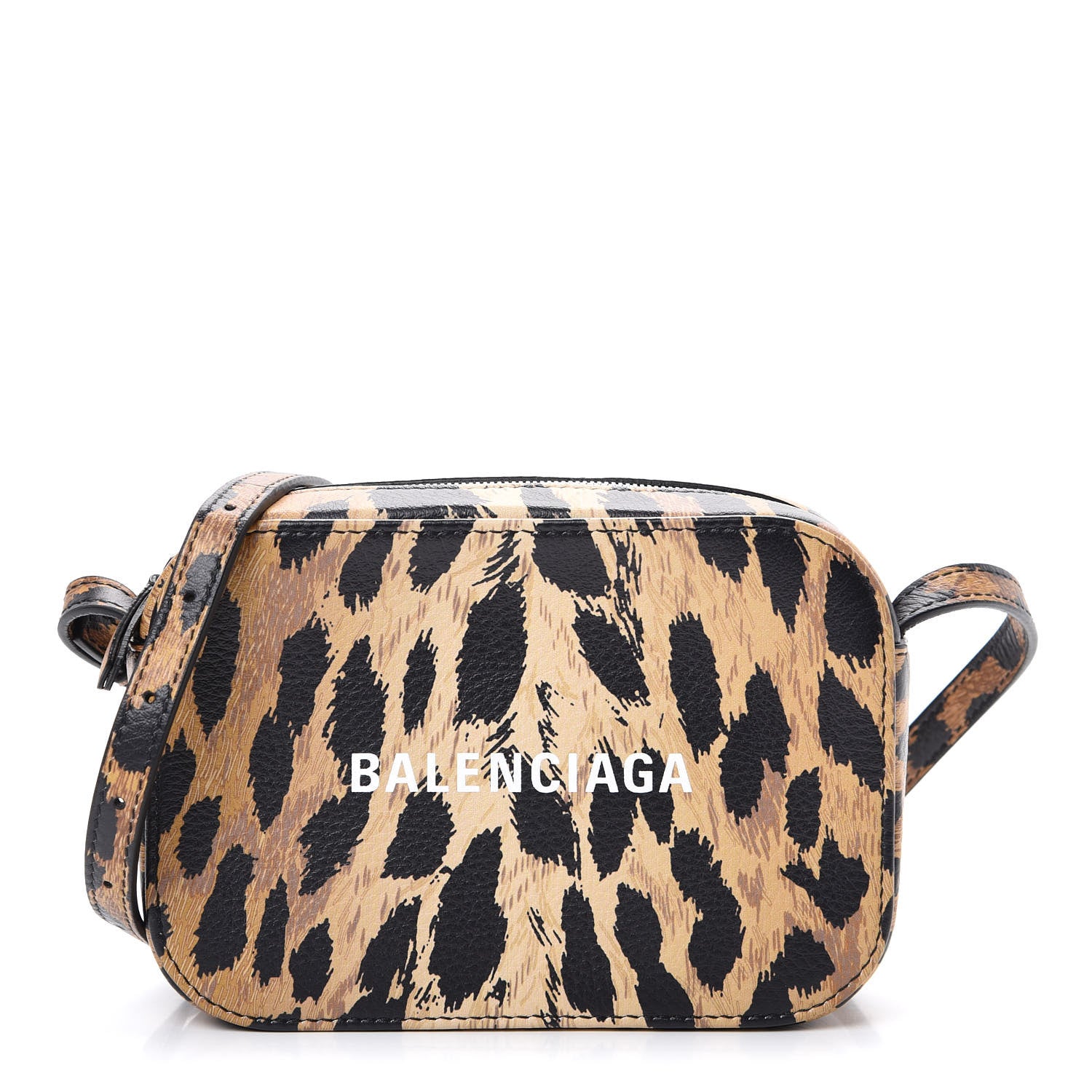 Balenciaga Calfskin Leopard Print XS Everyday Camera Bag Beige White 1 of 9