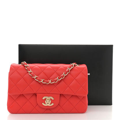 Chanel Lambskin Quilted Mini Rectangular Flap Red 12 of 12