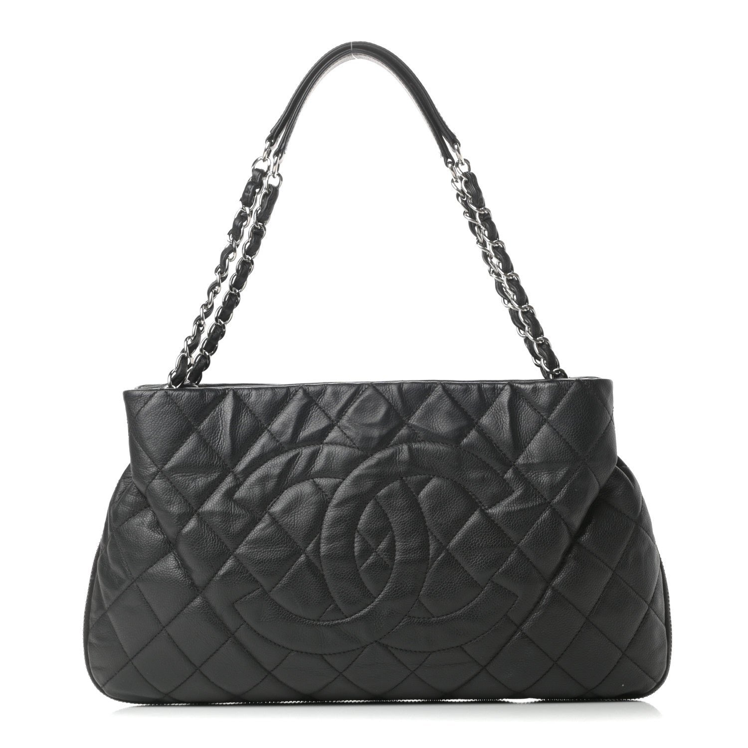 Chanel Caviar Quilted Expandable Zip Shoulder Bag Black 1 of 17