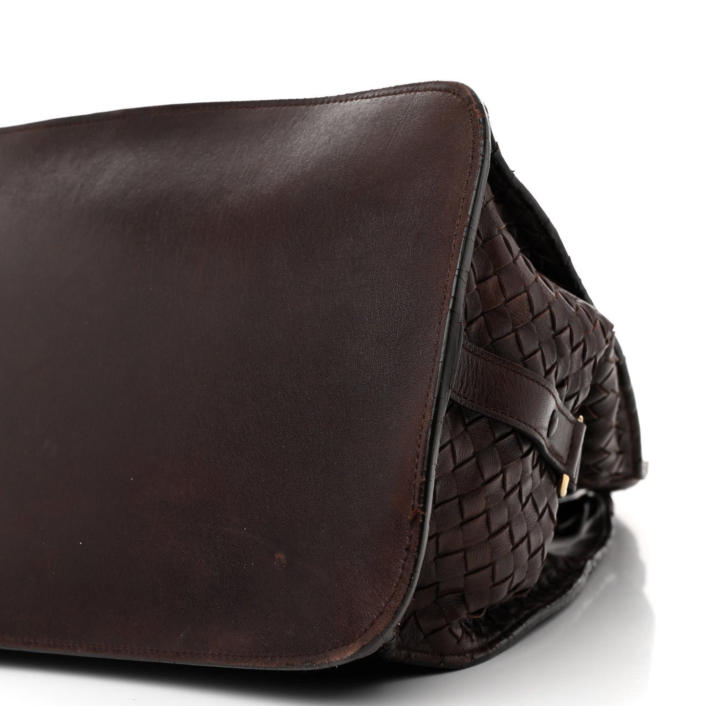 Nappa Intrecciato Shoulder Bag Ebano