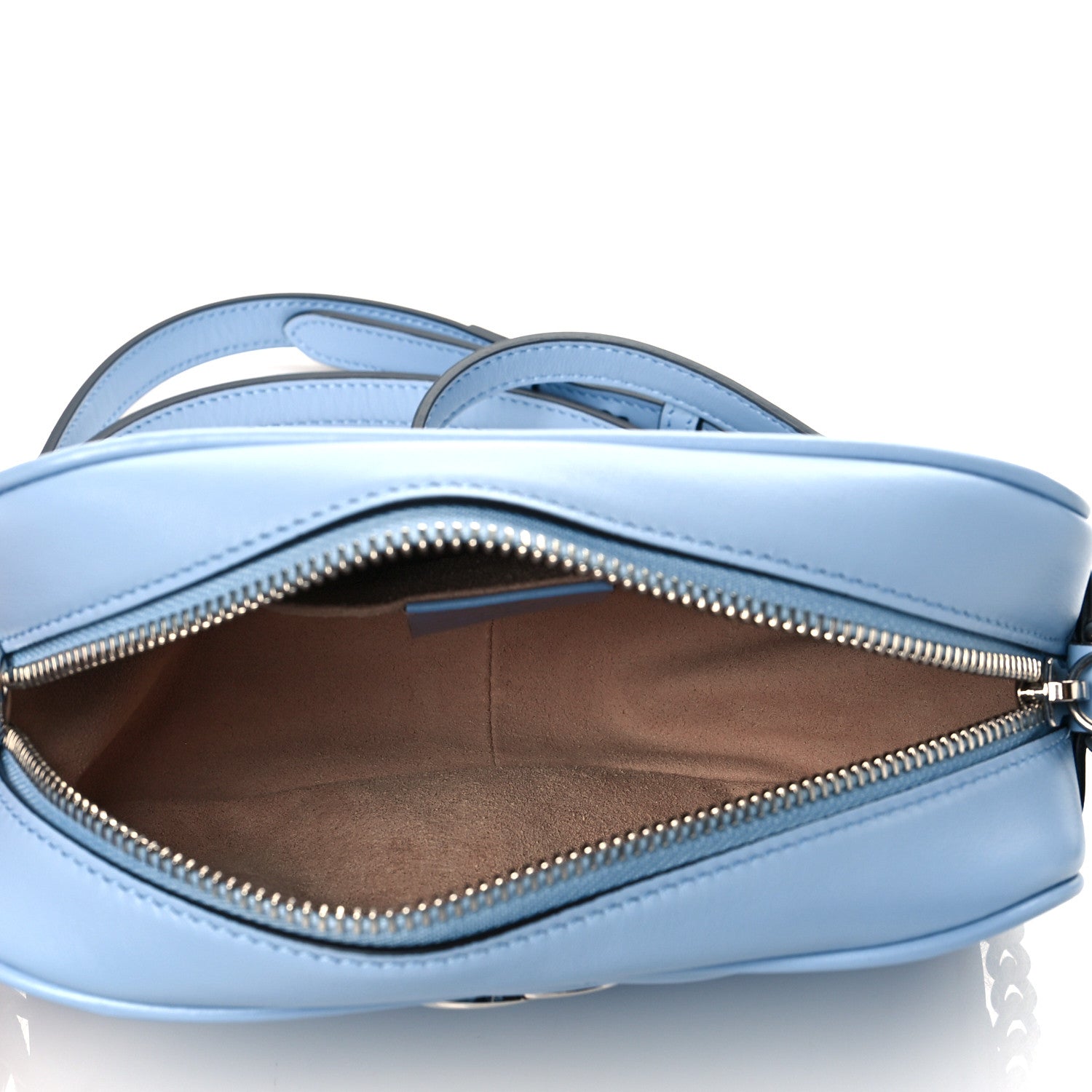 Gucci Calfskin Matelasse Mini GG Marmont Chain Shoulder Bag Porcelain Light Blue 5 of 11