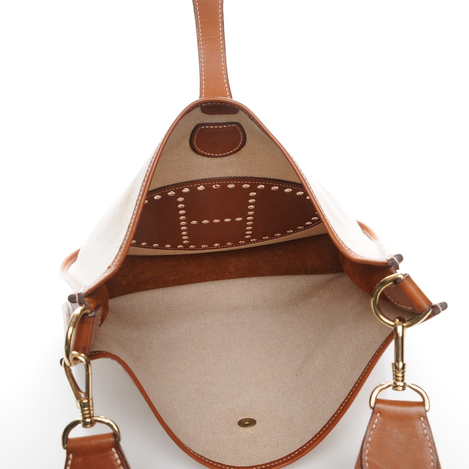 Hermes Toile Natural Barenia Evelyne GM Fauve 5 of 8