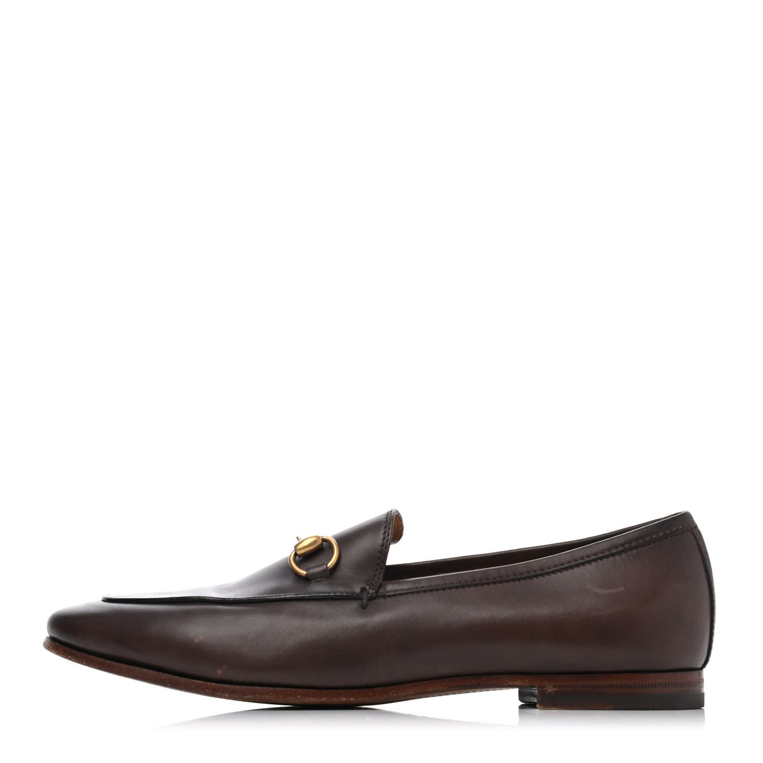 Gucci Calfskin Womens Jordaan Loafers 36.5 Fondente Brown 1 of 4