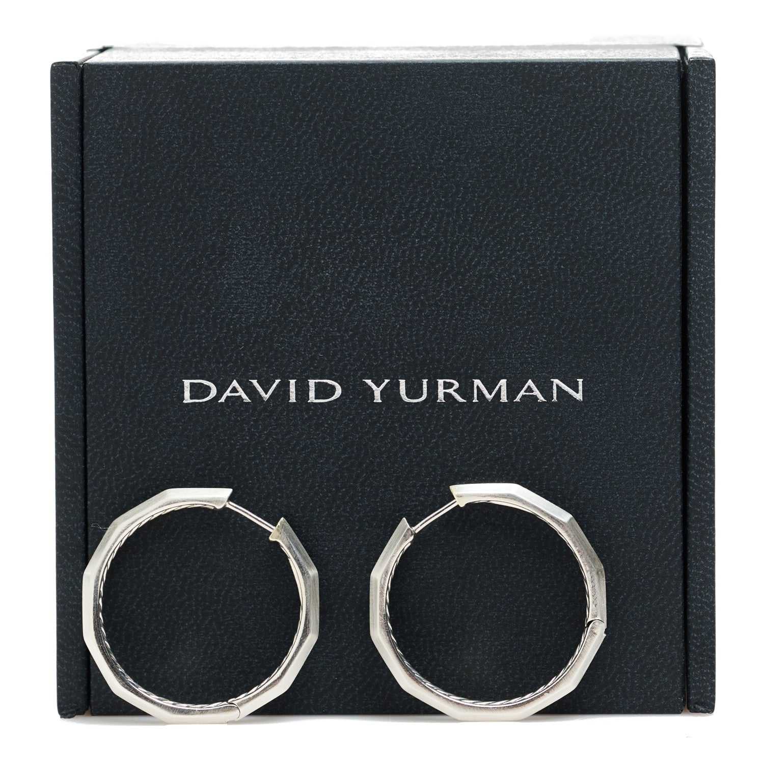 David Yurman Sterling Silver Stax Hoop Earrings 5 of 5