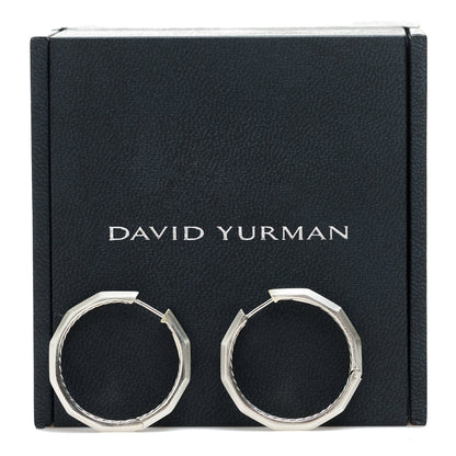 David Yurman Sterling Silver Stax Hoop Earrings 5 of 5