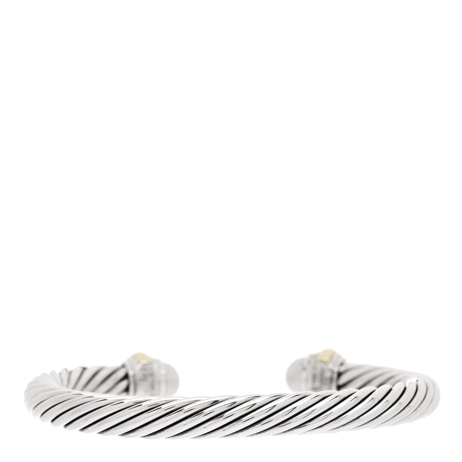 David Yurman Sterling Silver 14K Yellow Gold Pearl 7mm Cable Classics Bracelet 2 of 3