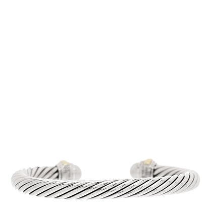 David Yurman Sterling Silver 14K Yellow Gold Pearl 7mm Cable Classics Bracelet 2 of 3