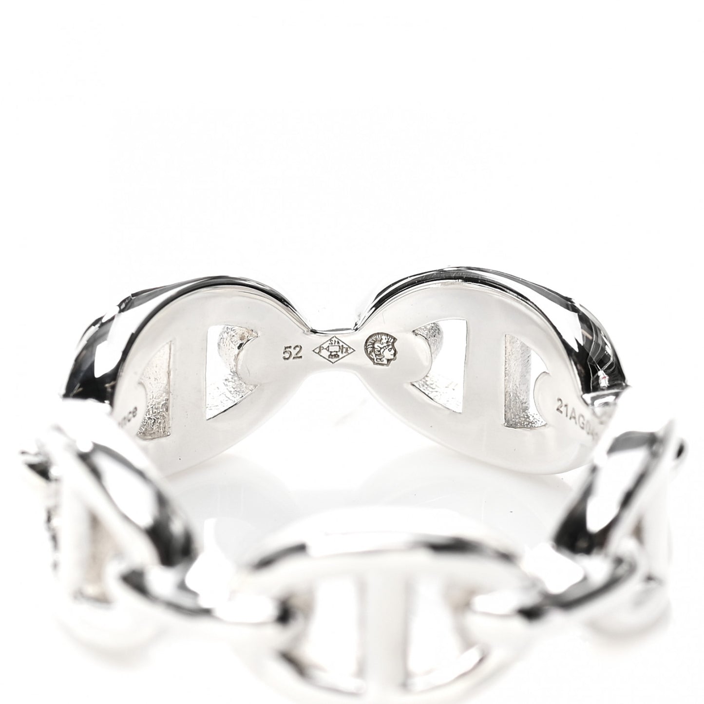 Sterling Silver PM Chaine d'Ancre Enchainee Band Ring 52 6