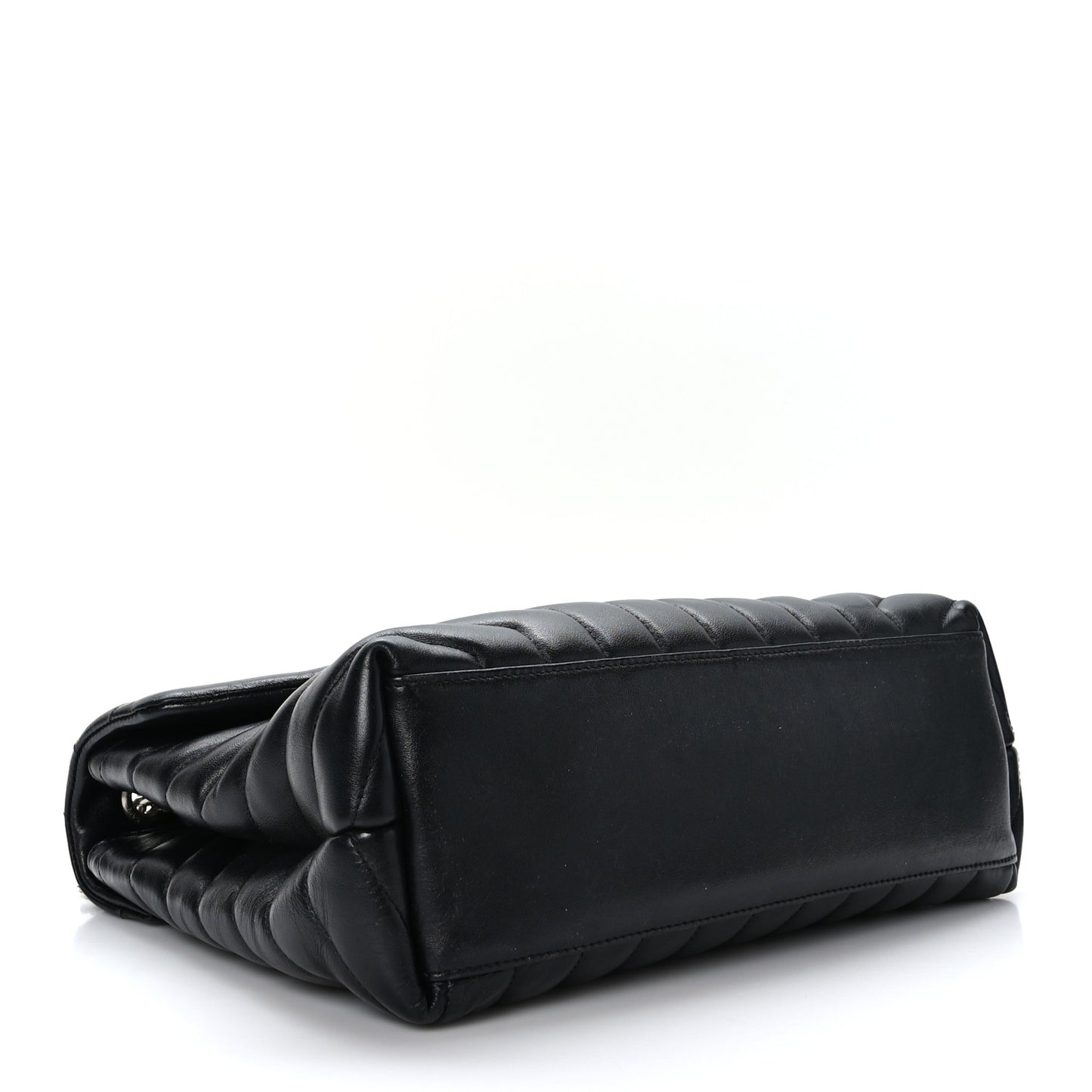 Calfskin Y Quilted Monogram Medium Loulou Chain Satchel Black