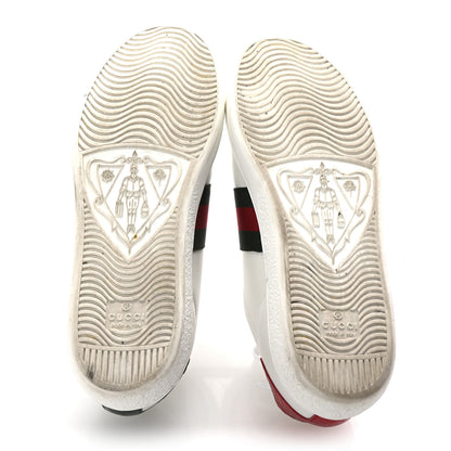 Gucci Calfskin Ayers Bee Embroidered Womens Ace Sneakers 36.5 White Green 6 of 10