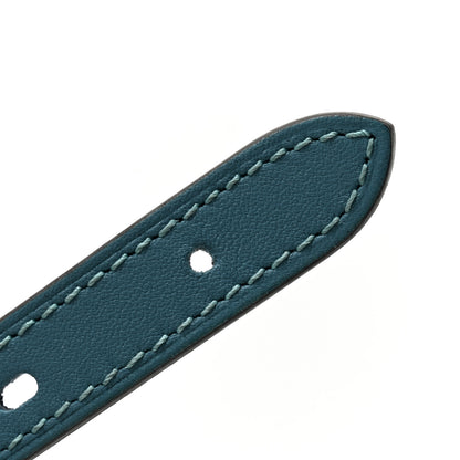 Hermes Epsom Swift 13mm Lucky 15 Belt 80/32 Turquoise Bleu Indigo 7 of 8
