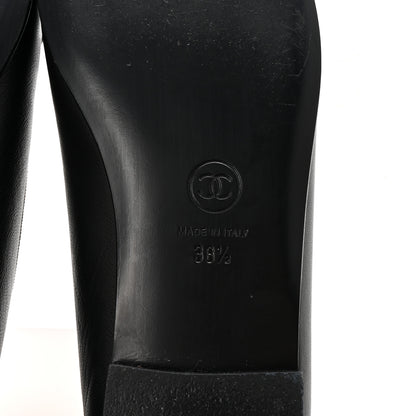 Chanel Lambskin Patent Cap Toe Ballerina Flats 38.5 Black 7 of 10