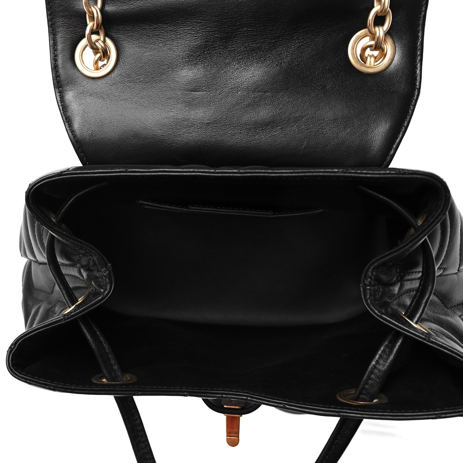 Salvatore Ferragamo Calfskin Quilted Gancini Backpack Black 5 of 8