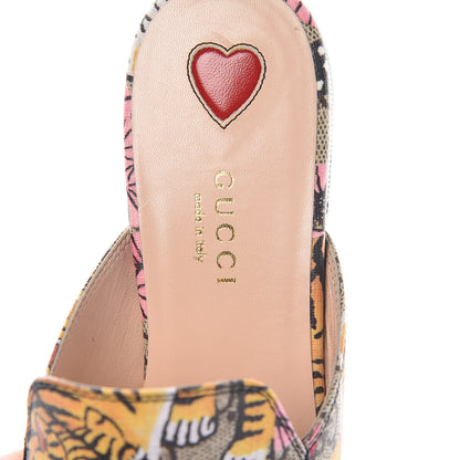 Gucci GG Supreme Monogram Bengal Womens Princetown Slippers 36.5 Beige Crop Pink 5 of 10