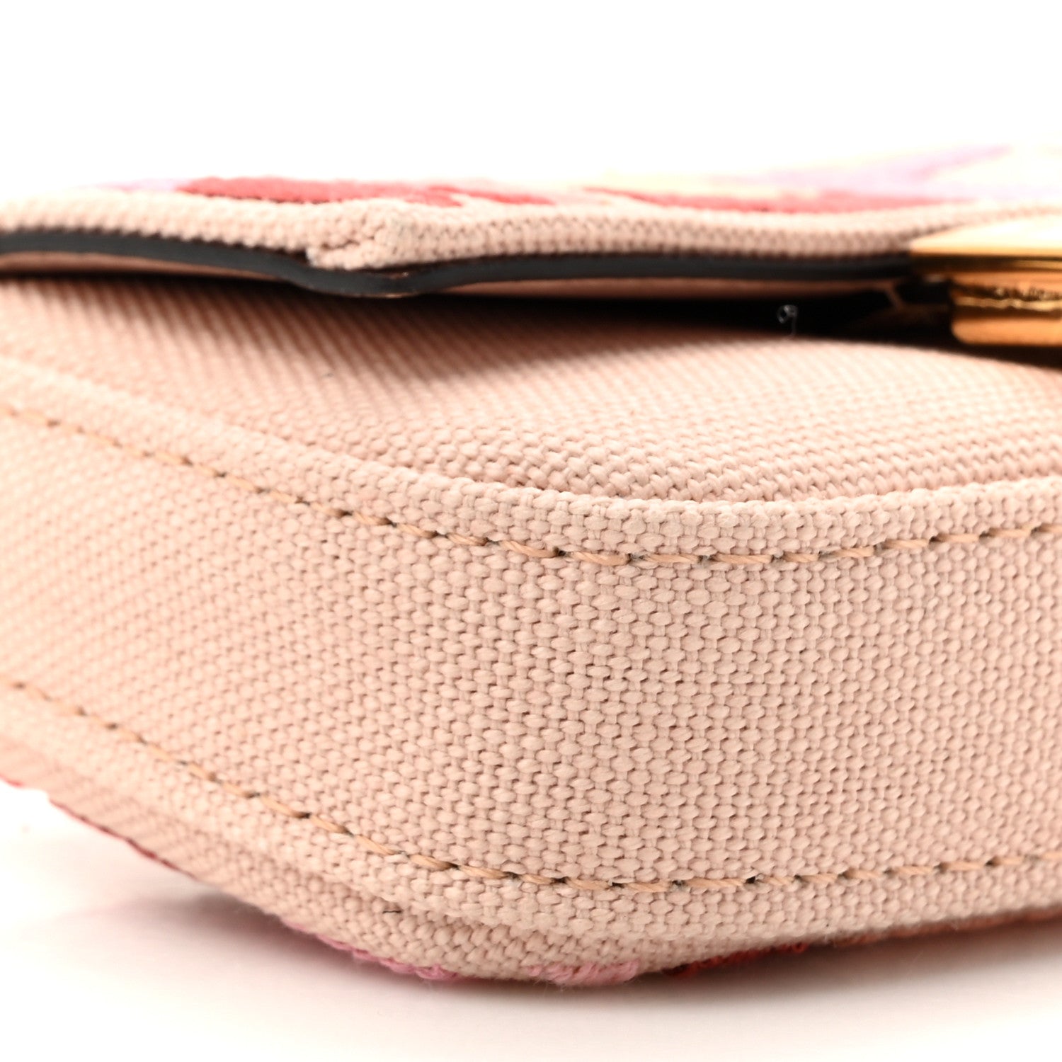 Fendi Canvas Vitello King FF Multicolor Embroidered Nano Baguette Charm Rosa Quarzo Bloody Mary Multicolor 10 of 10