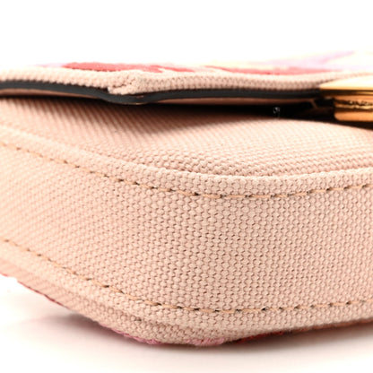 Fendi Canvas Vitello King FF Multicolor Embroidered Nano Baguette Charm Rosa Quarzo Bloody Mary Multicolor 10 of 10