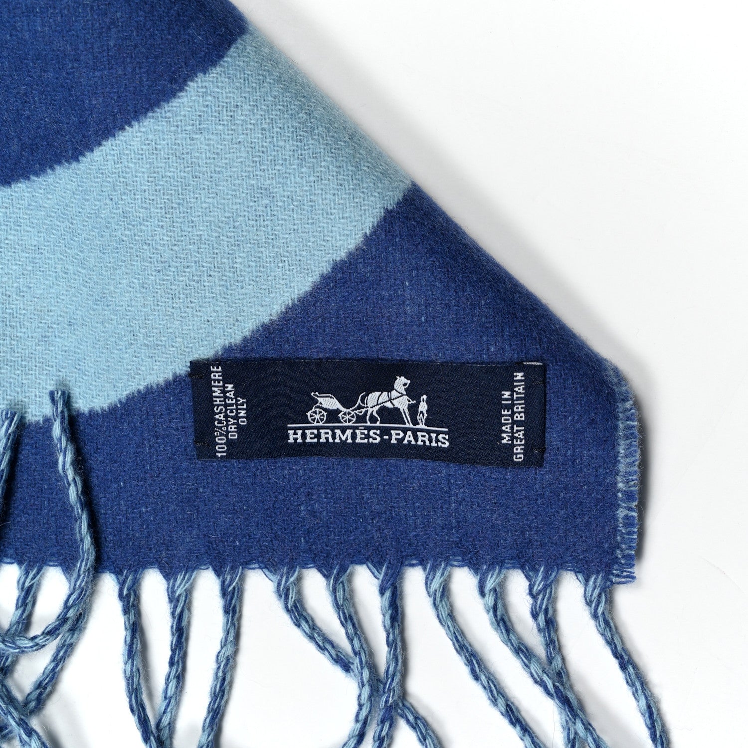 Hermes Cashmere Casaque Charms Muffler Outremer Bleu Ciel 3 of 3