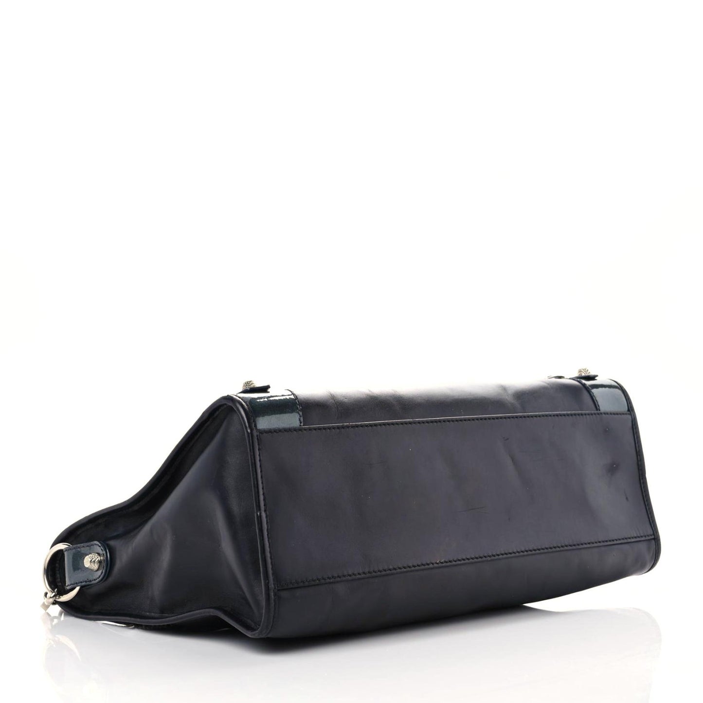 Smooth Calfskin Metallic Patent Giant 12 Silver Hardware City Black Gris