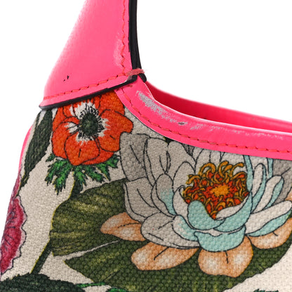 Gucci Canvas Flora Medium Jackie Hobo Fuchsia 14 of 20
