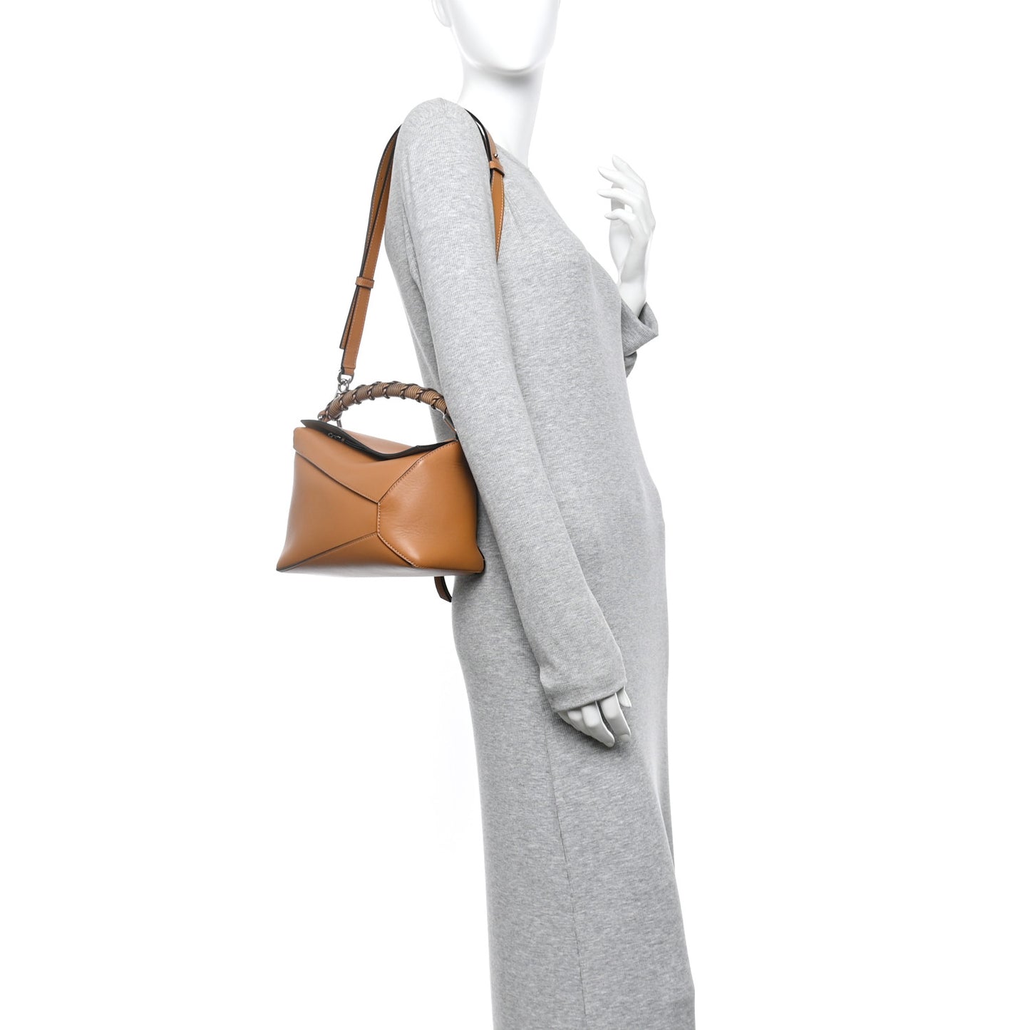 Calfskin Small Puzzle Edge Bag Warm Desert